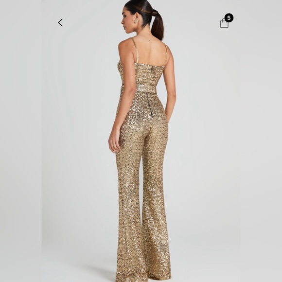 NADINE MERABI LUCINDA  Glittering Gold Jumpsuit. S/M
US 6 - Picture 5 of 17